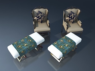 Sofa stool 3d model