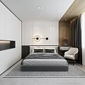 Modern Bedroom Interior Design With Neutral Tones Bed Nightstands And Wall Art
