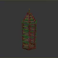 Vintage Metal Tower Shaped Grid Design Decorative Lantern For Home Living