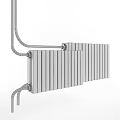 Black Metal Radiator with Fins Structure Wall Mounted Home Heating System Design