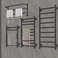 Modern Black Bathroom Accessories With Wall Mounted Towel Racks And Towels