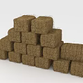 Plant Hay Bales Stacked in Pyramid Shape for Natural Agricultural Storage