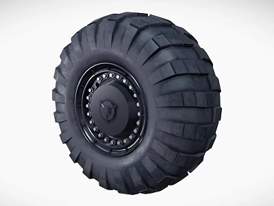 Rugged Off Road Tire Featuring Deep Tread And Black Metal Rim Design 3d model