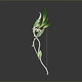 Elegant Green Leaf Decorated Bow With Intricate Vines And Mythical Design Elements 3d model