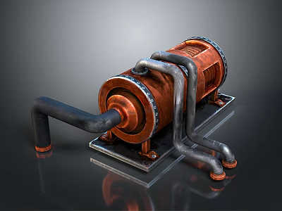 Heavy Duty Industrial Equipment With Metal Pipes Mechanical Components And Stable Support Structure 3d model