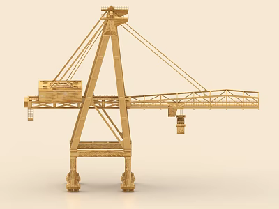 Industrial Equipment Heavy Duty Tower Crane With Boom And Operator Cab 3d model