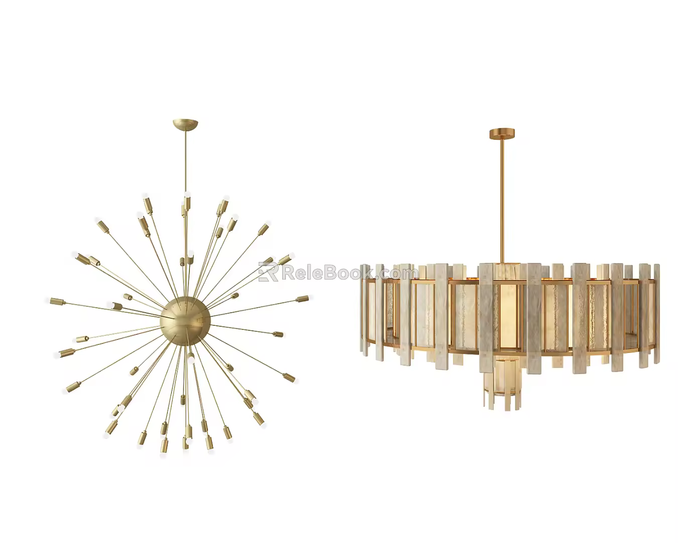 Post-modern chandelier luminaire combination 3d model