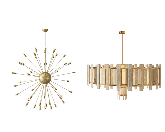 Post-modern chandelier luminaire combination 3d model