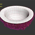 Handmade Natural Coconut Bowl With White Interior And Brown Shell Texture