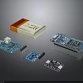 Various Electronic Components With Circuit Boards Microcontroller Modules And Battery Pack