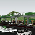 Modern New Energy Charging Station Parking Lot With Electric Vehicles And Green Landscaping