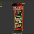 Red Vertical MADJAB Machine With Digital Display Fast Play Text And Cartoon Character