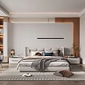 Modern Bedroom Interior Design With Bed Nightstands Area Rug And Accent Chair