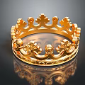 Gold Crown Jewelry With Intricate Floral Patterns And Shiny Gold Finish