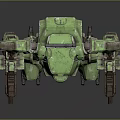 Sci Fi Green Armored Mech Robot With Mechanical Limbs And Weapon Attachments 3d model