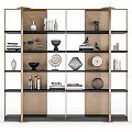 Modern Bookshelf Design with Decorative Objects Books Vases and Sculptures on Shelves