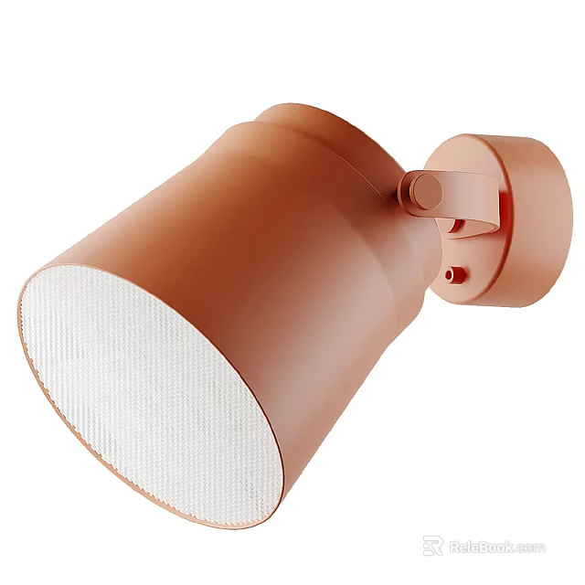 Modern Brown Cylindrical Wall Light with White Shade and Adjustable Direction Design 3d model