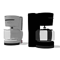 White and Black Coffee Makers As Modern Kitchen Appliances For Home Use