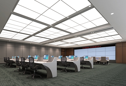 Modern Monitoring Room Court Centralization Control Center 3d model