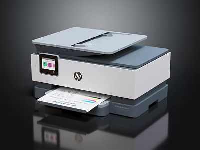 HP Office Color Printer Appliance With Display Screen And Color Printing 3d model