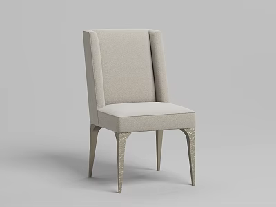 Light Gray Upholstered Dining Chair With Elegant Slim Legs And Modern Design 3d model