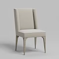 Light Gray Upholstered Dining Chair With Elegant Slim Legs And Modern Design