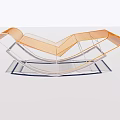 Modern Lounge Chair With Transparent Frame And Orange Sleek Curved Structure