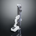 White Industrial Robotic Arm Equipment With Rotating Joints And Stable Base