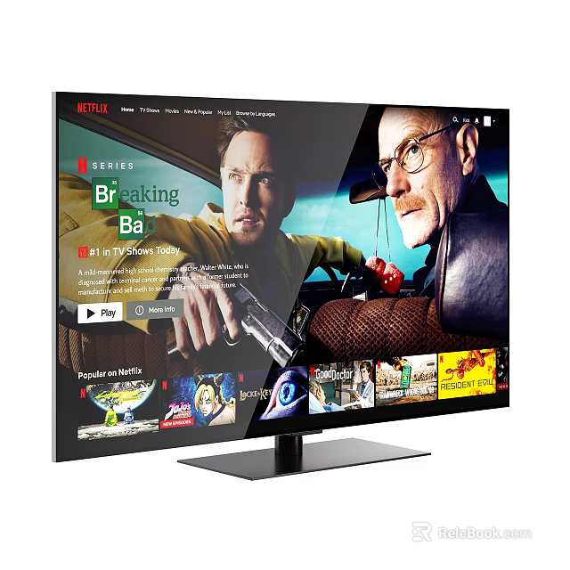 Modern Smart Television Displaying Breaking Bad And Streaming Entertainment Shows 3d model 