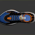 Modern Stylish Sports Shoes With Black Blue Orange Color And Thick Sole Design