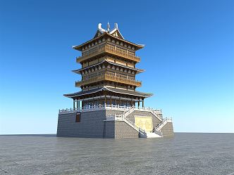 Chinese ancient building 3d model