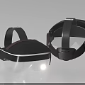 Modern VR Headsets Design With Black Head Straps And Transparent Lenses For Immersive Computer Experience