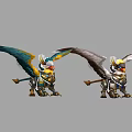 Mythical Game Movie Character Griffin With Two Tone Wings Armored Details And Standing Pose