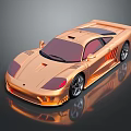 Golden Sports Car Featuring Sleek Aerodynamic Design And Shiny Metallic Finish