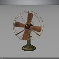 Vintage Electric Fan With Copper Blades And Metal Tabletop Base