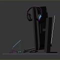 Gaming Workstation Setup With Dual Monitors Keyboard Mouse Headphones And Smartphone