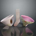 Women's Fashion Bra And Sock Collection With Beige Pink Floral Designs