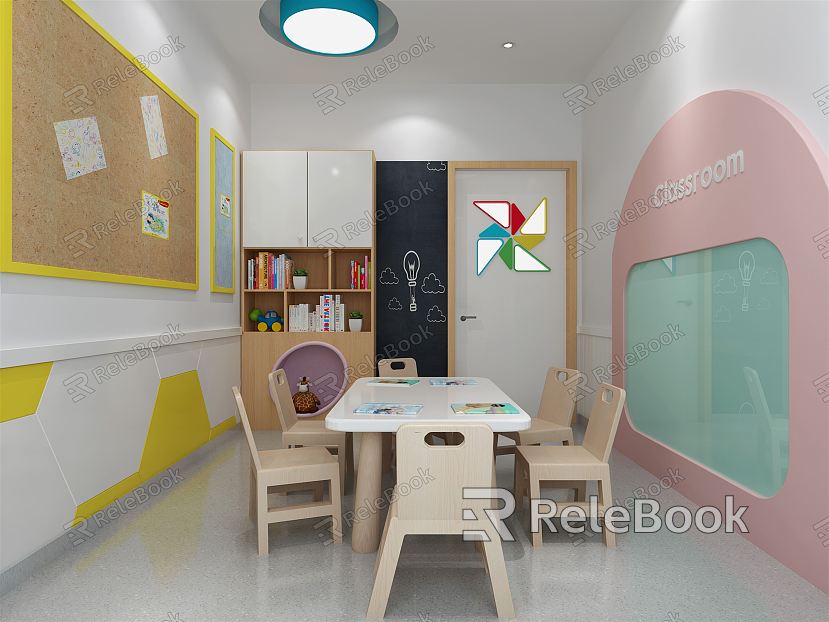 Modern Classroom Kindergarten Early Education Classroom model