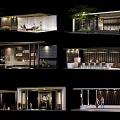Contemporary Architectural Spaces With Indoor Outdoor Design Wooden Glass Elements Lighting And Seating