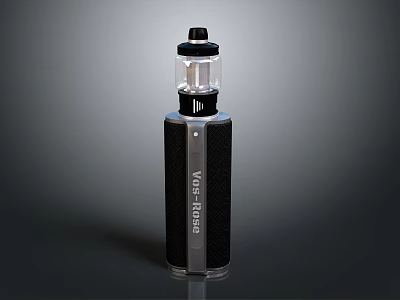 Modern Vape Device With Black Silver Design Transparent Top Tank And Sleek Look 3d model