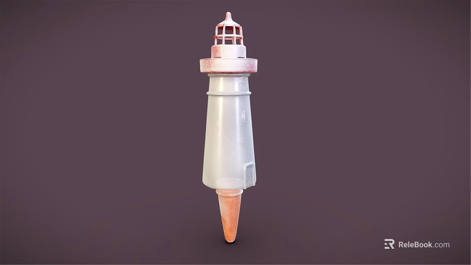 White And Pink Sports Equipment With Lighthouse Shaped Structure For Athletic Training Drills 3d model 