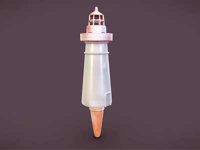 White And Pink Sports Equipment With Lighthouse Shaped Structure For Athletic Training Drills 3d model