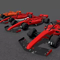Red F1 Race Car With Streamlined Body Large Racing Wheels On Gravel