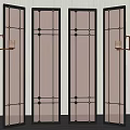 CCD modern glass screen sandwich glass screen partition combination 3d model