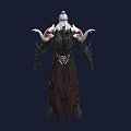 Dark Game Movie Character With Horned Shoulders White Red Accents Black Armor Skull Details
