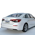 White Honda Sedan With Modern Sleek Exterior And Stylish Headlights