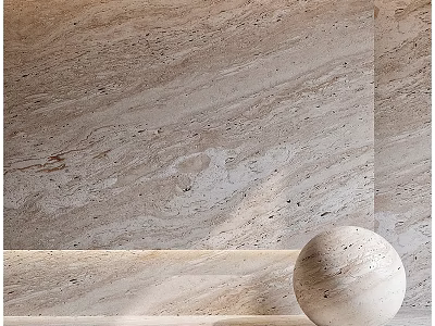 Marble Sphere Component With Beige Textured Wall Background And Smooth Surface Design 3d model
