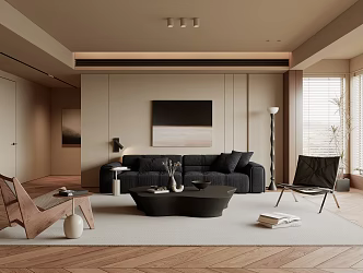 Retro Living Room Home Living Room 3d model