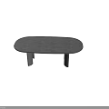 Modern Black Oval Office Desk With Cylindrical Legs Simple Design For Workspace