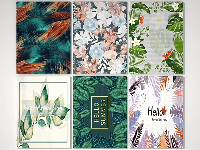 Square Rugs With Tropical Floral Leaf Patterns And Summer Themed Designs 3d model